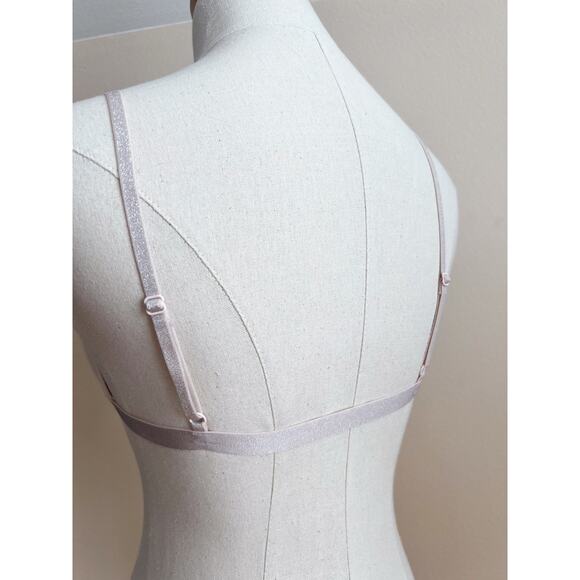 Victoria's Secret Pink Triangle Bralette Medium Sequins No Padding Front Close - Picture 5 of 6